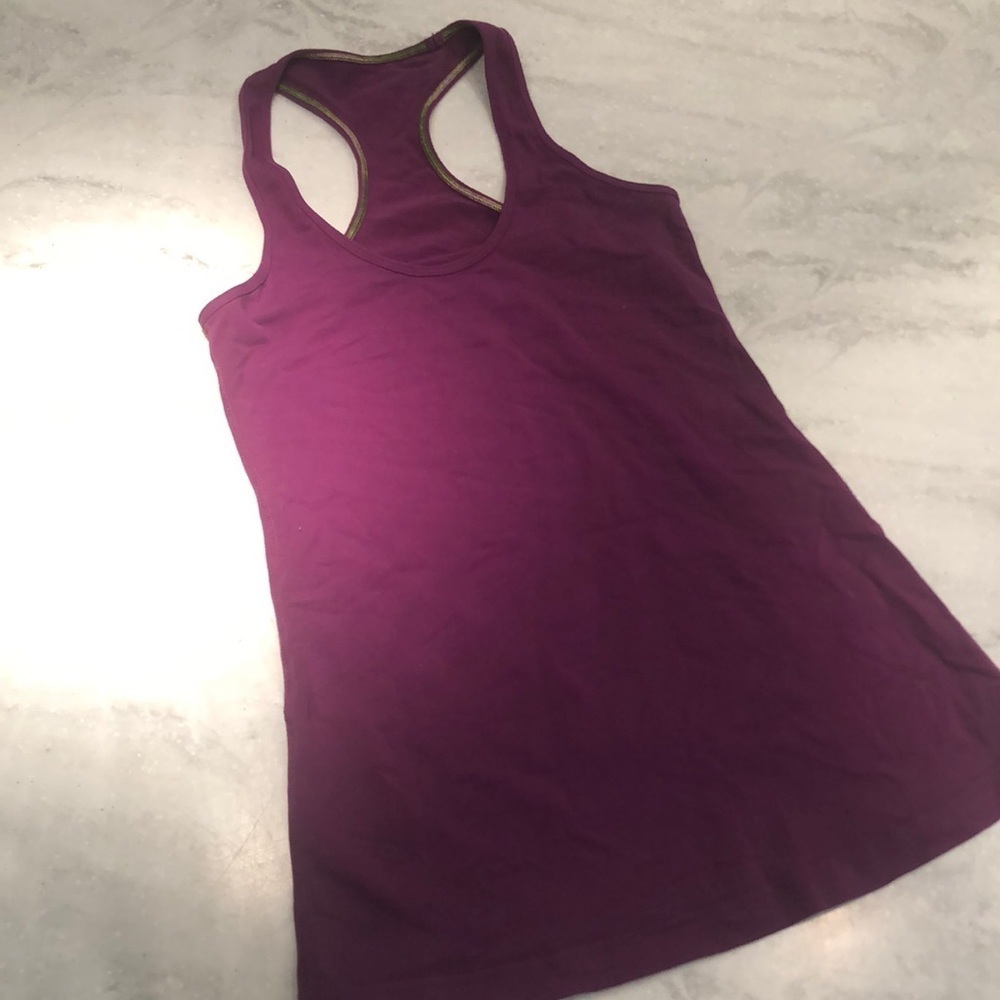 Lululemon purple t back tank top.